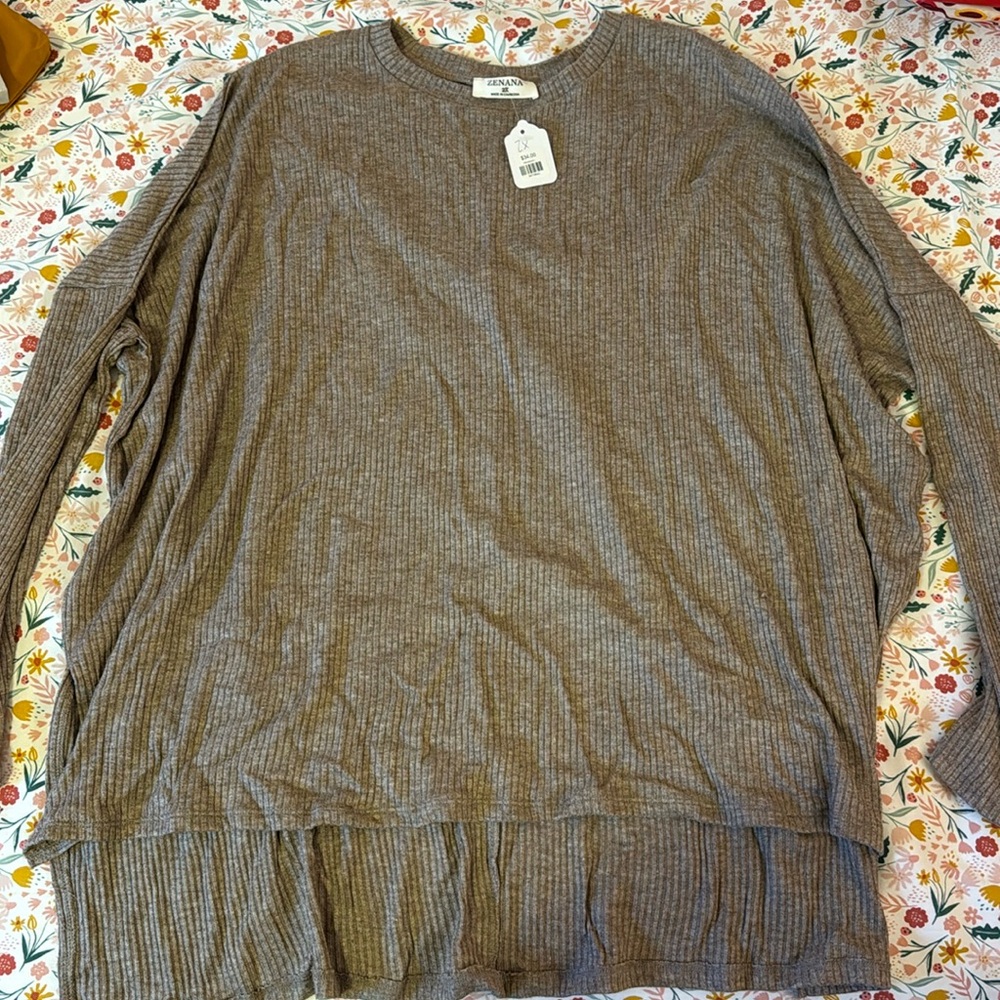 Plus size 2X Soft Stone Color Tunic Boutique Top